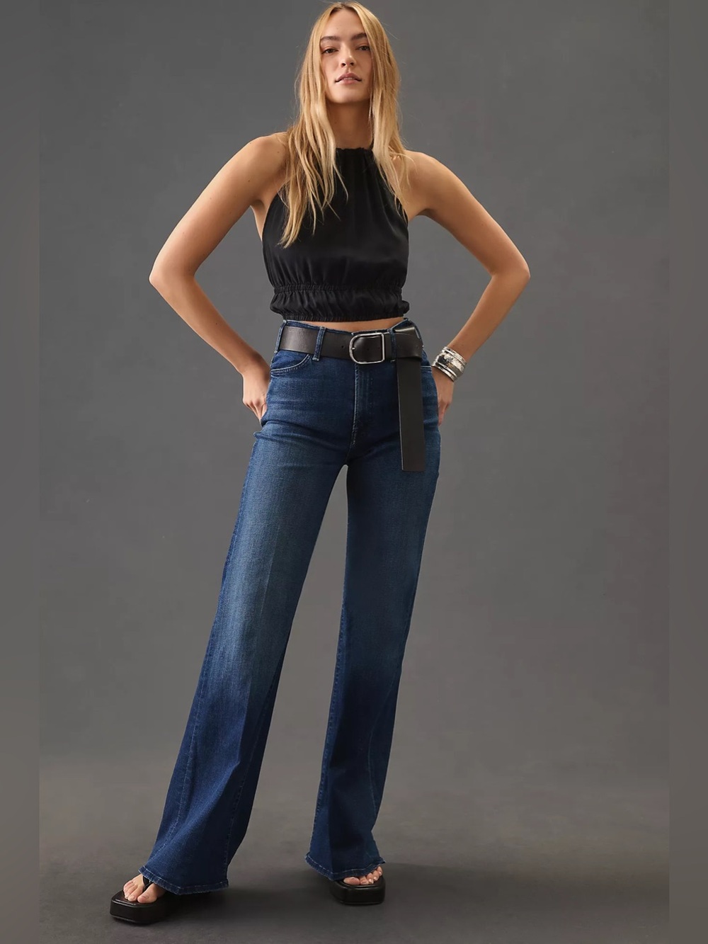 MOTHER The Hustler Roller Sneak 30” Jeans in Heirloom